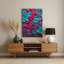 Abstrait floral 54, art mural en métal bleu-702388169