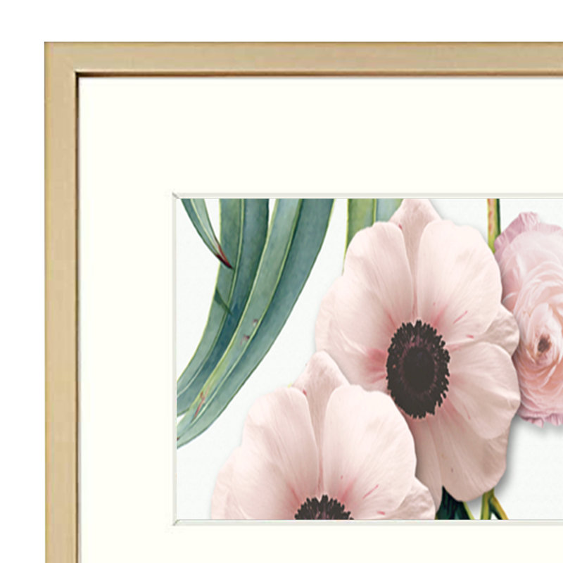 Arialle Metal Picture Frame with Mat, Gold