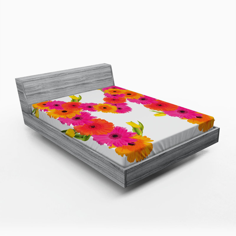 Microfiber Floral Fitted Sheet, Full Fitted Sheet