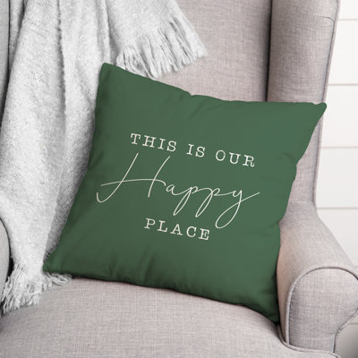 Housse et insert de coussin décoratif carré Happy Place 3