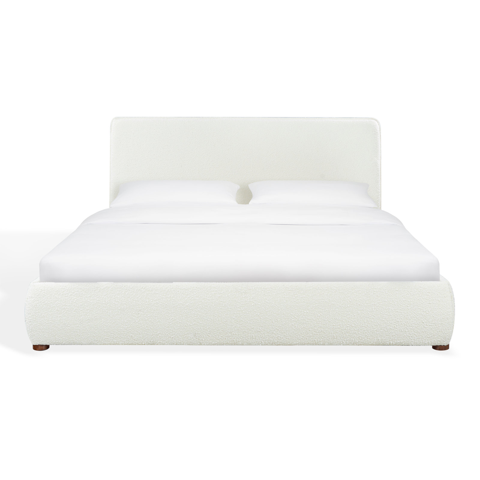 Callahan Upholstered Bed, King, Ivory Boucle