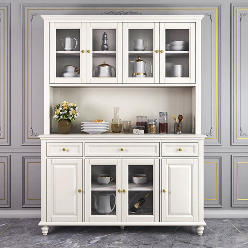Armoire alimentaire simple en bois massif American, Blanc
