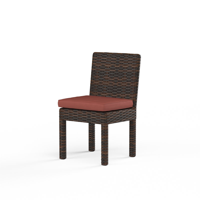 Chaise de patio avec coussin Nassau, Toile henné Sunbrella®, Chocolat