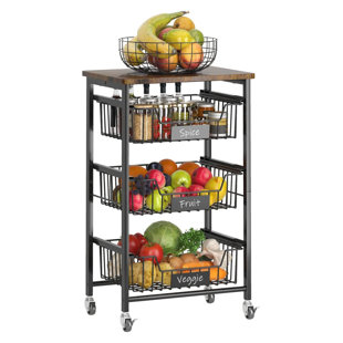 Stratford Rustic Rolling 5-Bin Storage Organizer