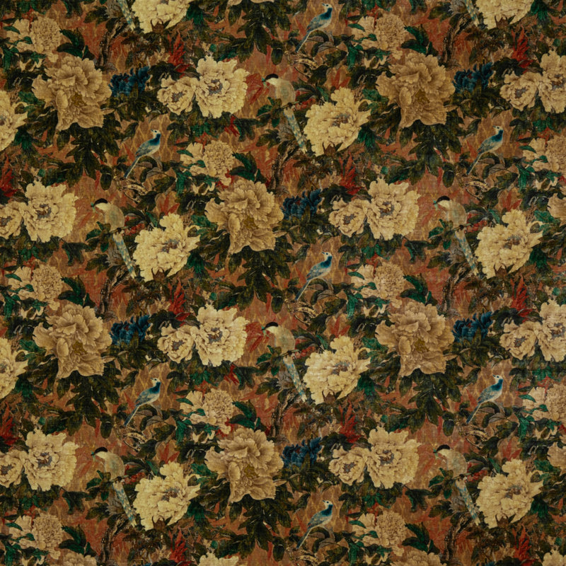 Signature Oriental Garden Performance Fabric, Jewel