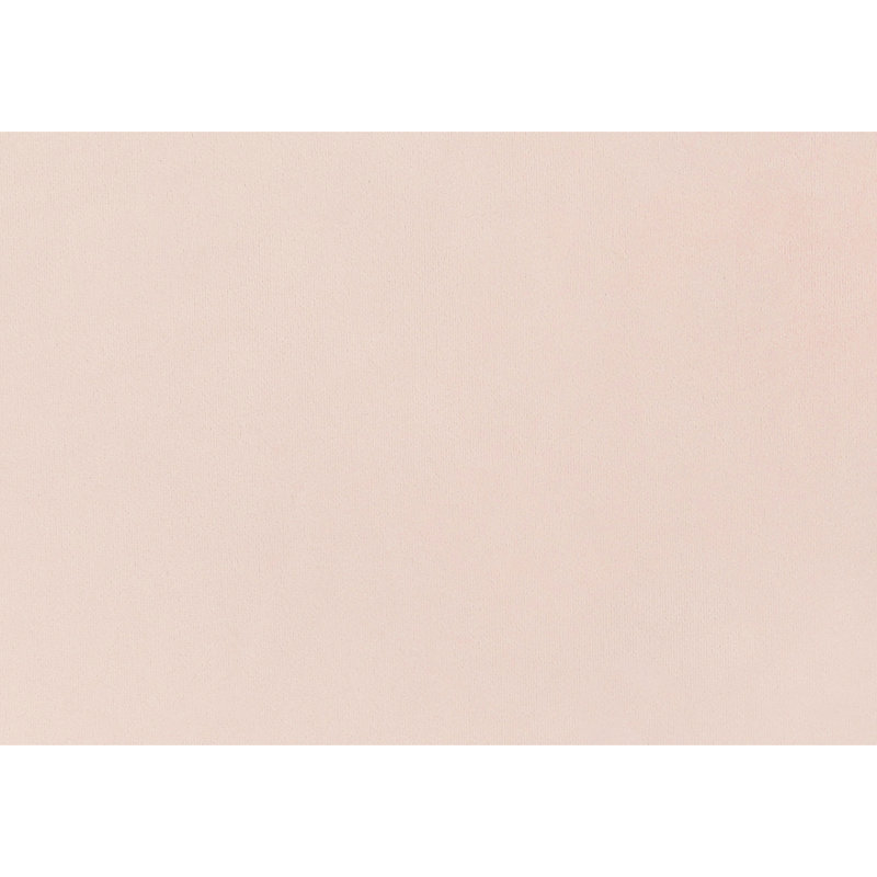 Lit plateforme élégant en velours rose avec tête de lit et rembourrage en mousse à oreilles en métal