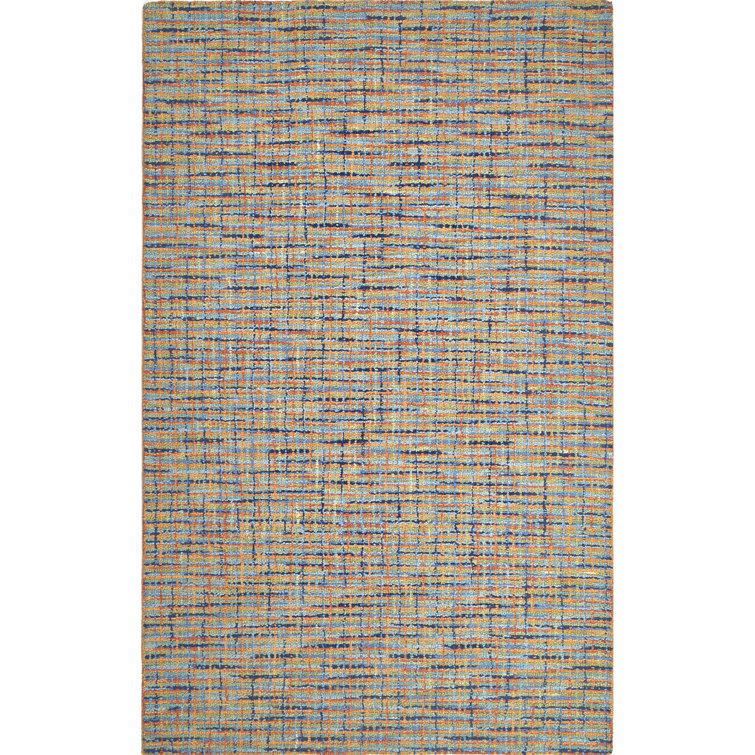 Tweedy Handmade Hand Tufted Wool Orange/Blue/Green Rug