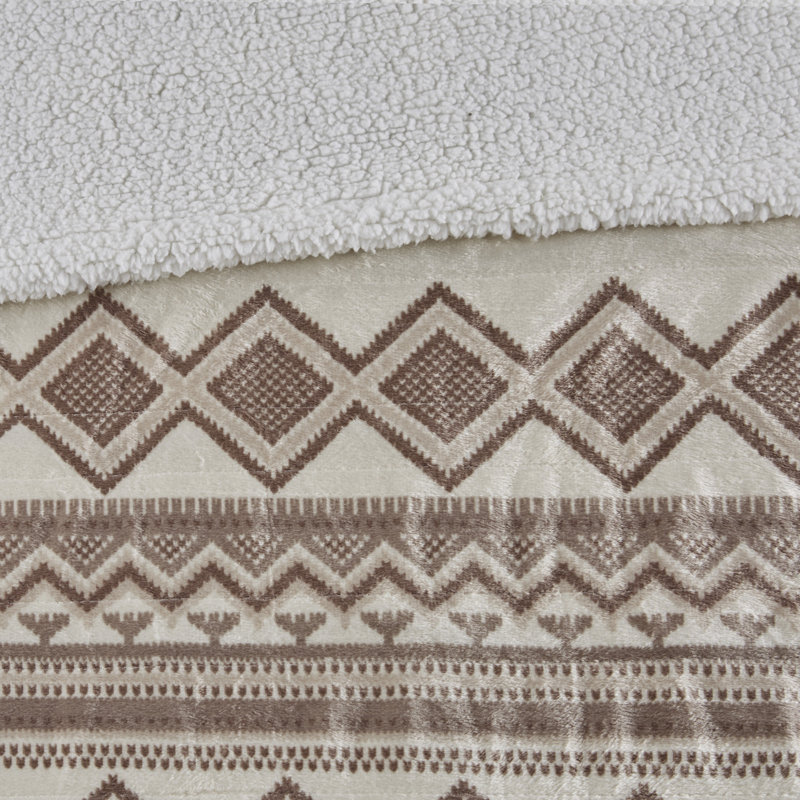 Anderson Oversized Mink to Berber Heated Throw, Natural