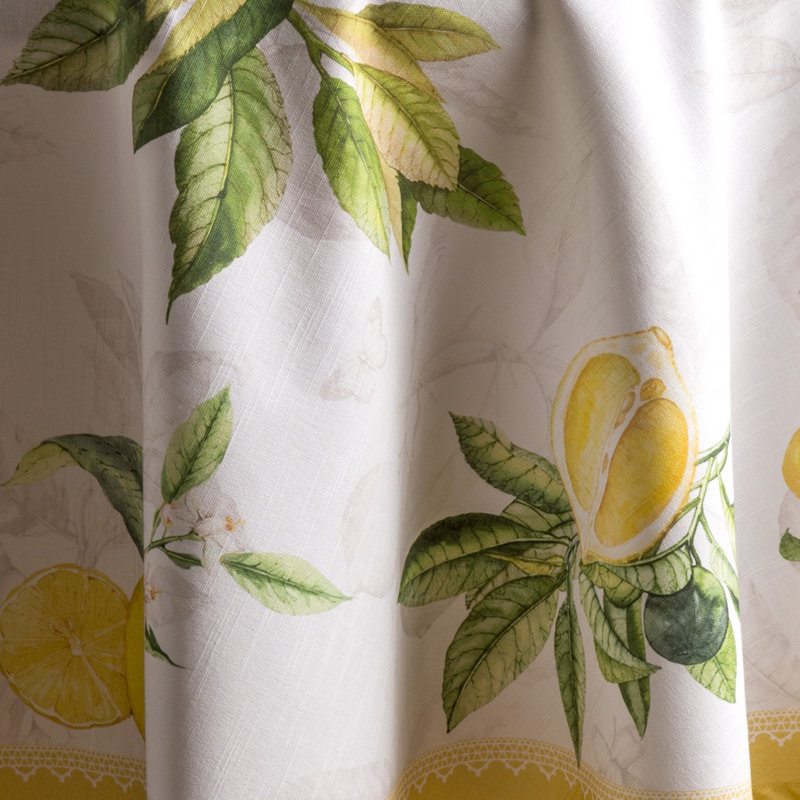 Floral 100% Cotton Round Tablecloth, 69" L x 69" W, Floral 3