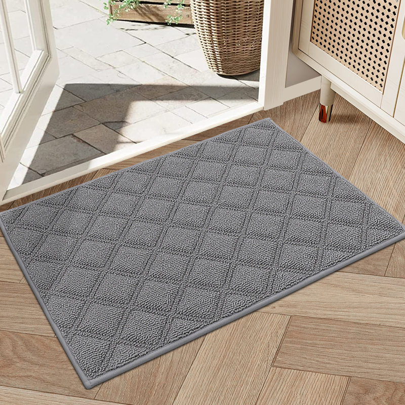 Dirt Trapper Door Mat, Non-Slip Washable Doormats Welcome Mat, Dirt Resistant and Absorbent Entrance Mat, Low Profile Floor Mats for Front Back Door, Entryway