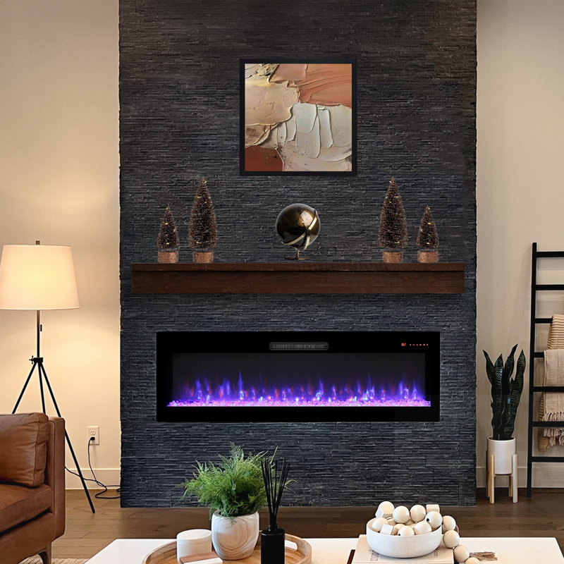 Foyer électrique encastré et mural avec effets de flammes réalistes et chauffage écoénergétique