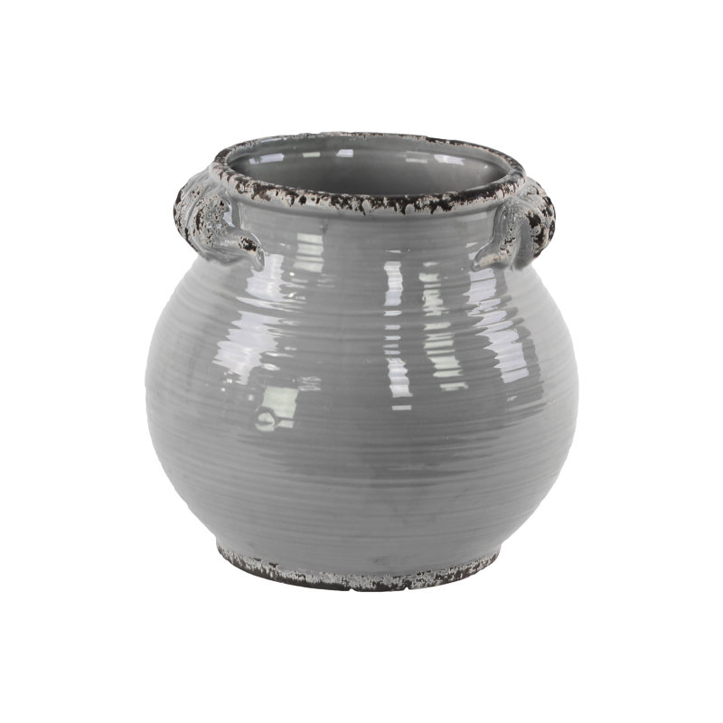 Pot à fleur en céramique Linkwood, H 10 po x l 10 po x P 10 po, Gris