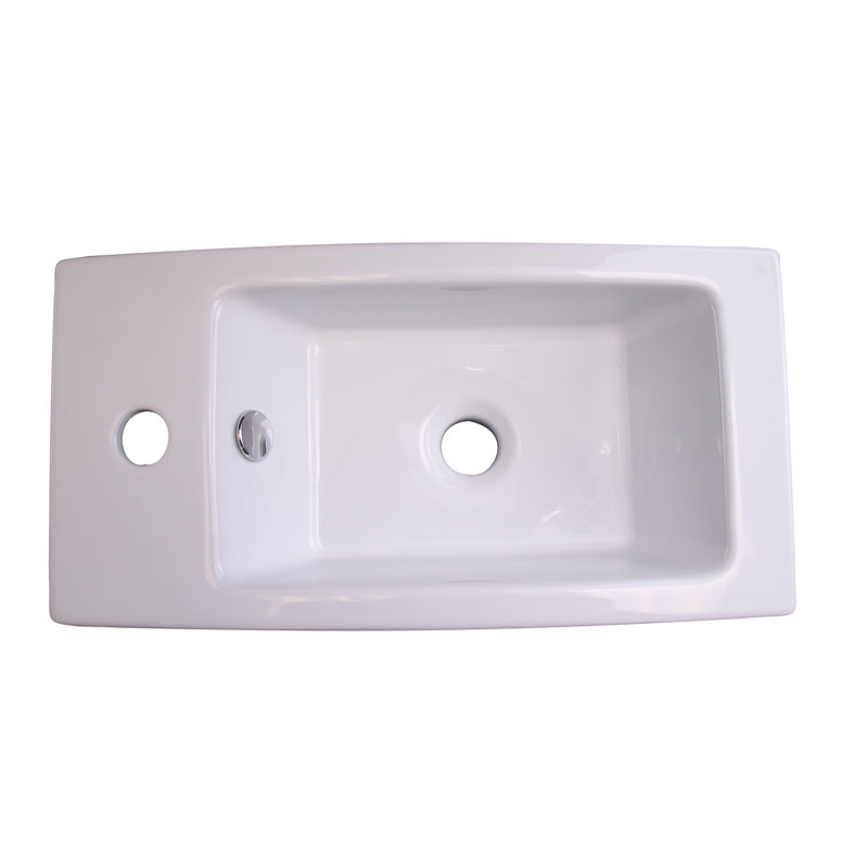 Barclay Arcadia 10.12'' White Vitreous China Rectangular Bathroom Sink with Overflow