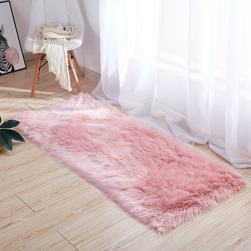Faux Fur Shaggy Area Rug, Rectangle 76 x 114cm