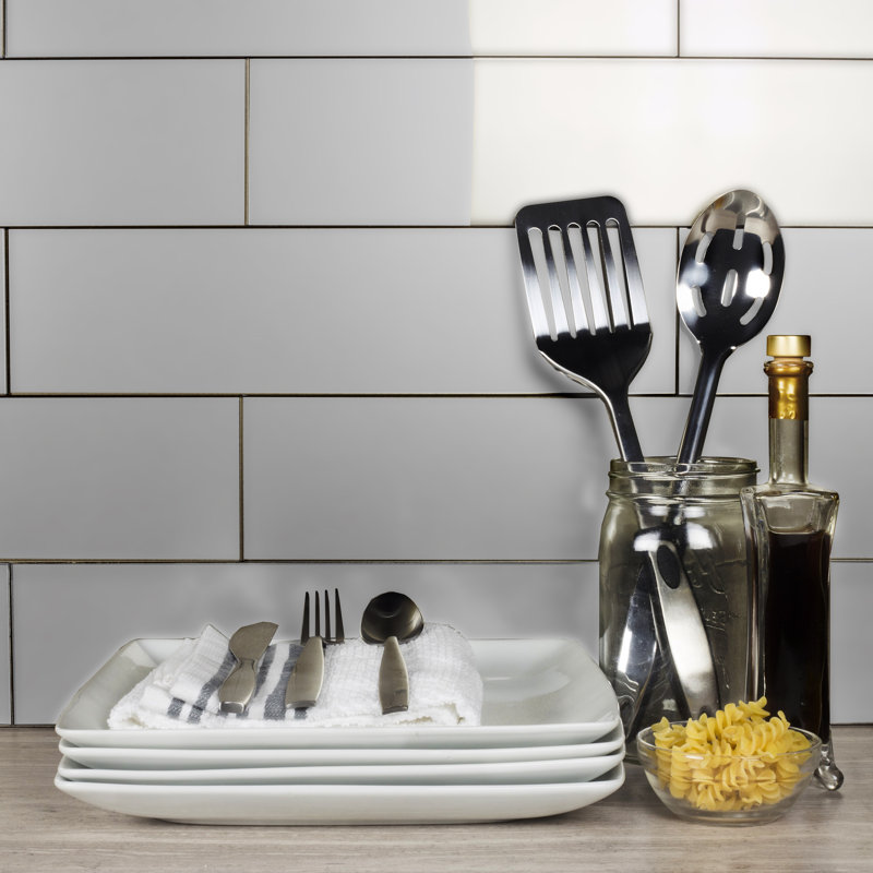 Forever Matte 4 in. x 16 in. Diamond Grade Glass Straight Edge Large Format Subway Decorative Kitchen & Bathroom Wall Tile