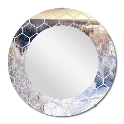 Sunshine Through Snowy Winterlandscape IV - Miroir mural Cabin & Lodge