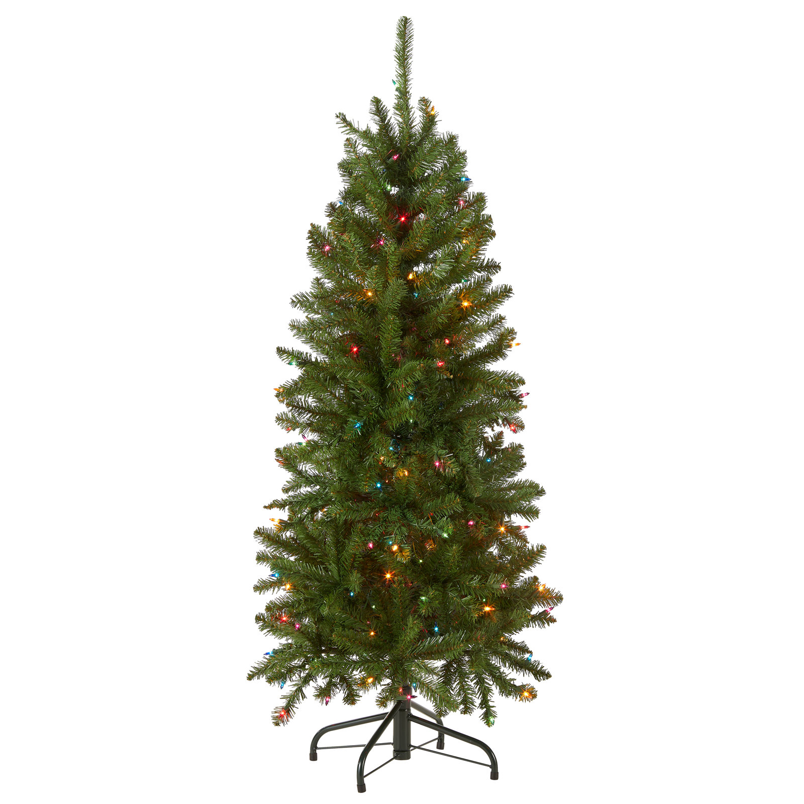 The Holiday Aisle® Kingswood Fir Pencil Tree with Multicolor Lights, 4.5'