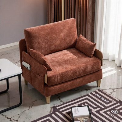 Fauteuil inclinable convertible 3 en 1, canapé-lit 74 po, 3 coussins et poches de rangement