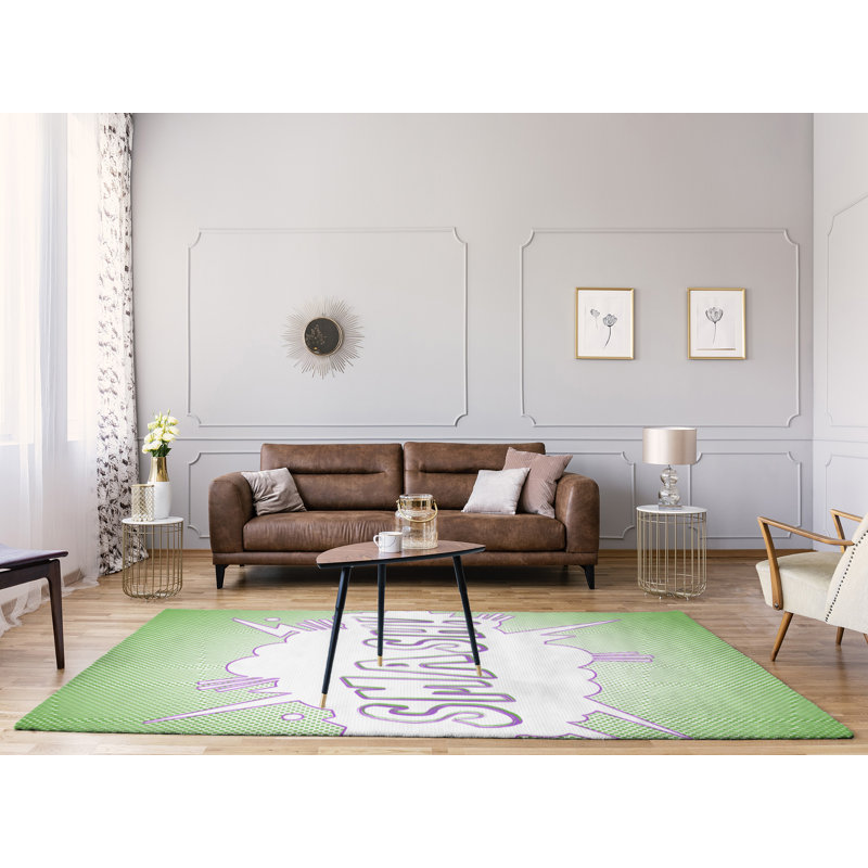 Tapis en chenille de polyester Quotes, Rectangle 9 pi x 12 pi