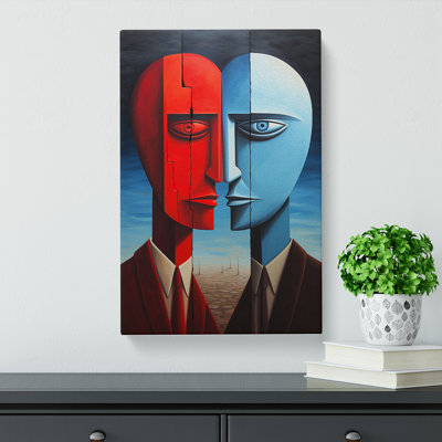 Two Men In Love Hard Edge - Wrapped Canvas