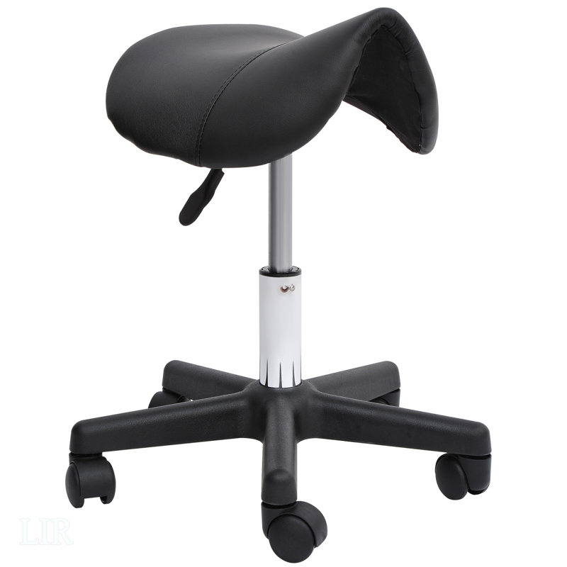 Tabouret à roulettes à hauteur réglable, fauteuil pivotant ergonomique en similicuir pour le confort du spa, du salon et du bureau