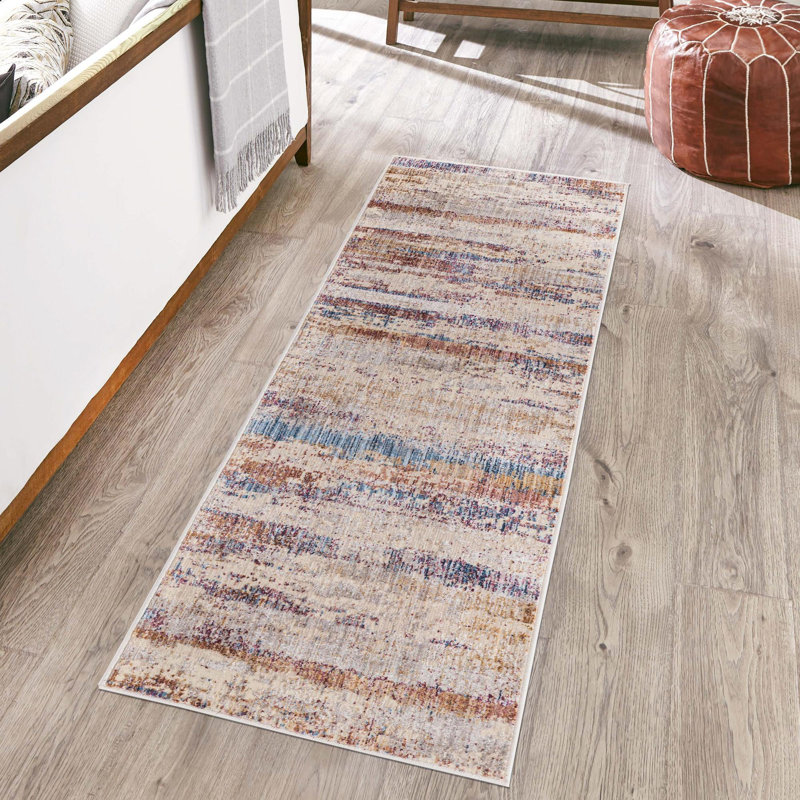 Tapis de couloir contemporain multicolore Ainaires, Tapis de couloir 2 pi x 6 pi