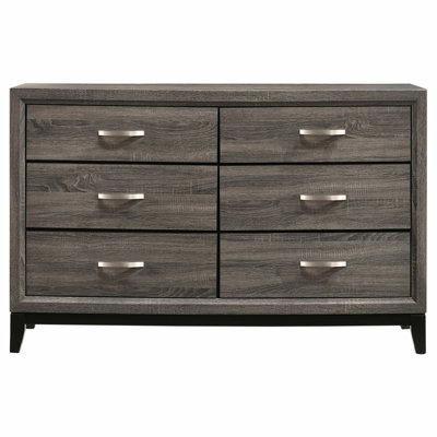 Carina Grey Oak and Black 4-piece Eastern King Panel Bedroom Set