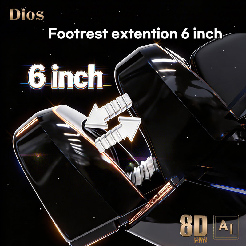 Fauteuil de massage Dios 8d Dual Core Air Tech Touch Roller Sl-Track avec Brain Relaxation Dios-1288 - brun