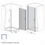 Porte de douche, cadre en aluminium chromé, demi-cadre, film en verre trempé antidéflagrant de 1/4 po (6 mm)