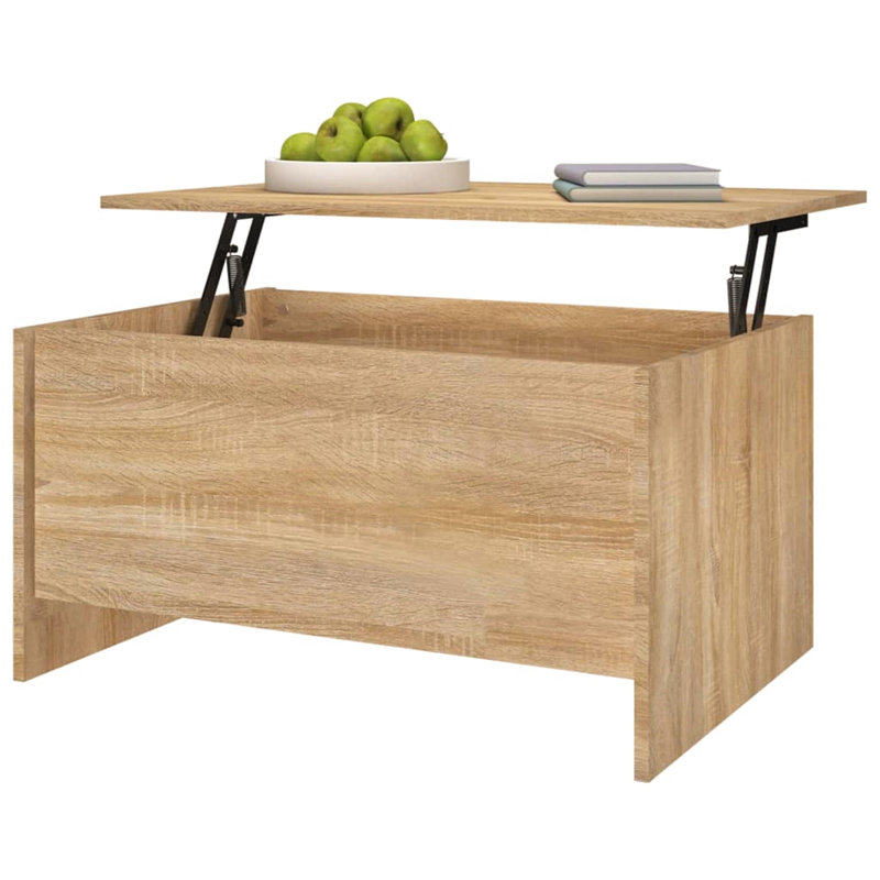 Hydia Lift Top Sled Coffee Table with Storage, 41.5cm H x 80cm L x 55.5cm W, Light Oak