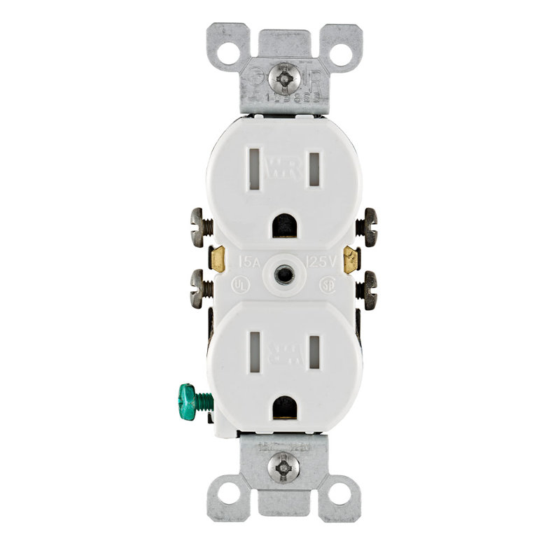 Leviton 15 Amp 125 Volt Duplex Watthite Outlet 5-15R 1 Pack