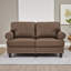 Causeuse 59,5 po en fausse peau de vache - garniture cloutée argentée, rangement caché, coussins à ressorts et en mousse, cuir facile à nettoyer, 600 lb-285160635