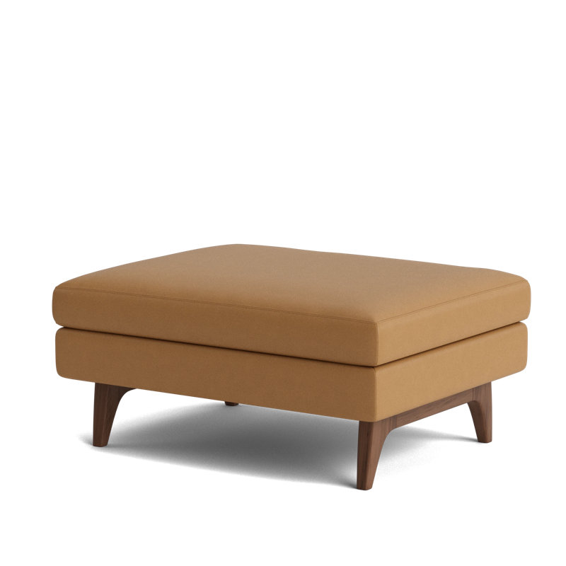 Tyler Ottoman, Leather - Butterscotch