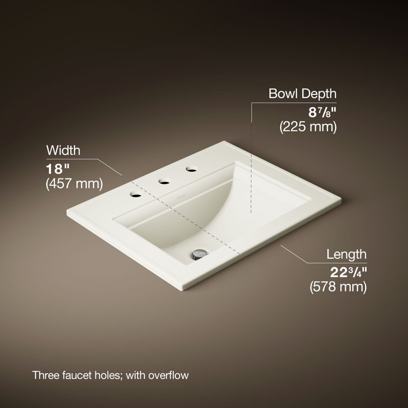 Memoirs® Stately Drop-in Bathroom Sink, Biscuit, 8" Centers