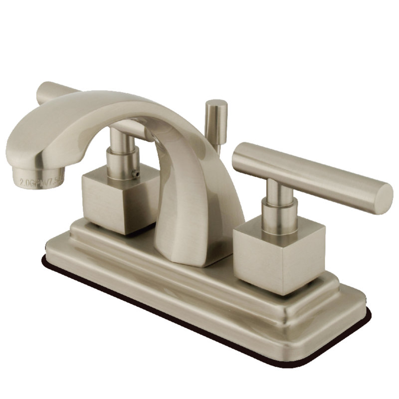Rio Centerset Bathroom Faucet with Drain Assembly, Satin Nickel