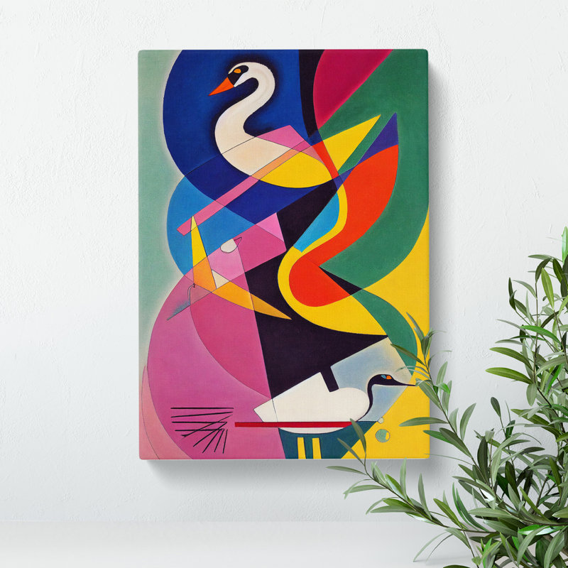 Swan In Abstract No.1 - Wrapped Canvas, 50cm H x 35cm W x 3cm D
