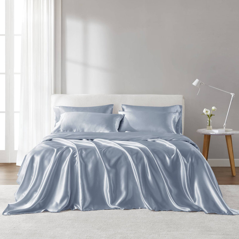 6 Pcs Luxury Sheet Set, Blue, Queen Sheet Set