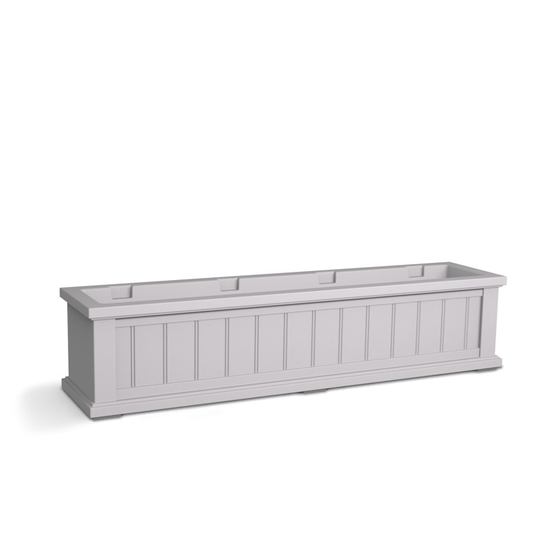 Bac à fleurs pour fenêtre en résine avec réservoir d'eau Selevae, H 11 po x l 48 po x P 11 po, Blanc