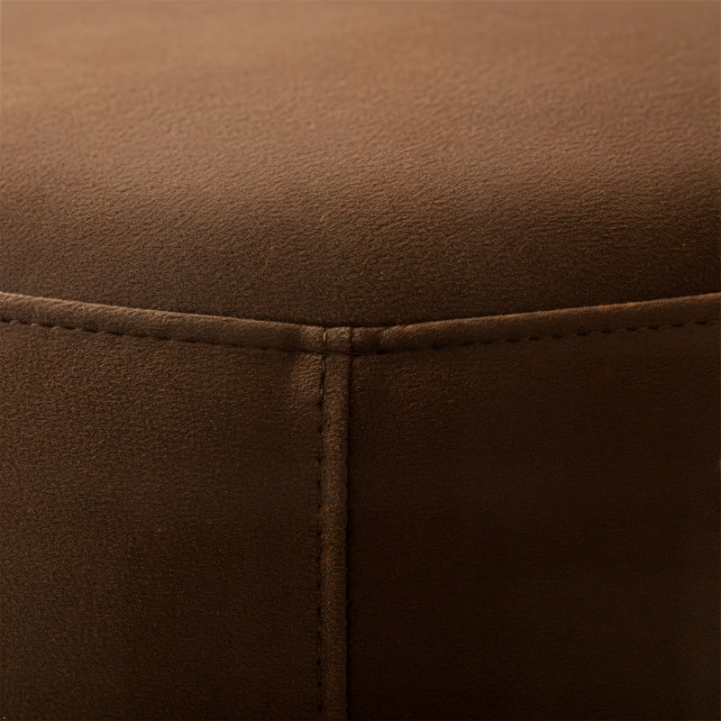 Round Velvet 28" Ottoman Coffee, Coffee