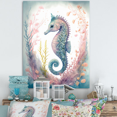 «Cute Baby Seahorse In The Deep Sea I», reproduction sur toile