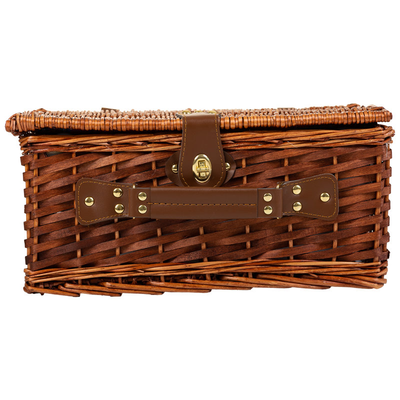 BROWN PICNIC BASKET 4 SERVES, Brown