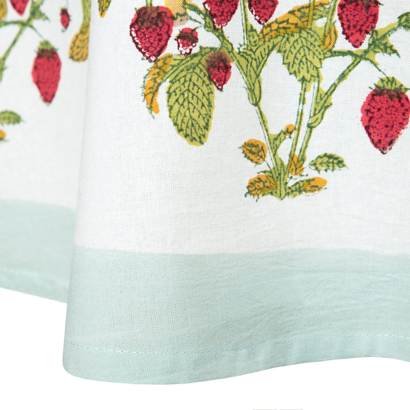 Strawberry Red Blue 70 Round Tablecloth, 90" Round