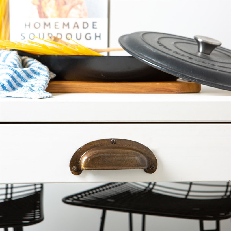 Hammer & Tongs - Wide Lipped Cabinet Cup Handle - W130mm x H50mm - Raw