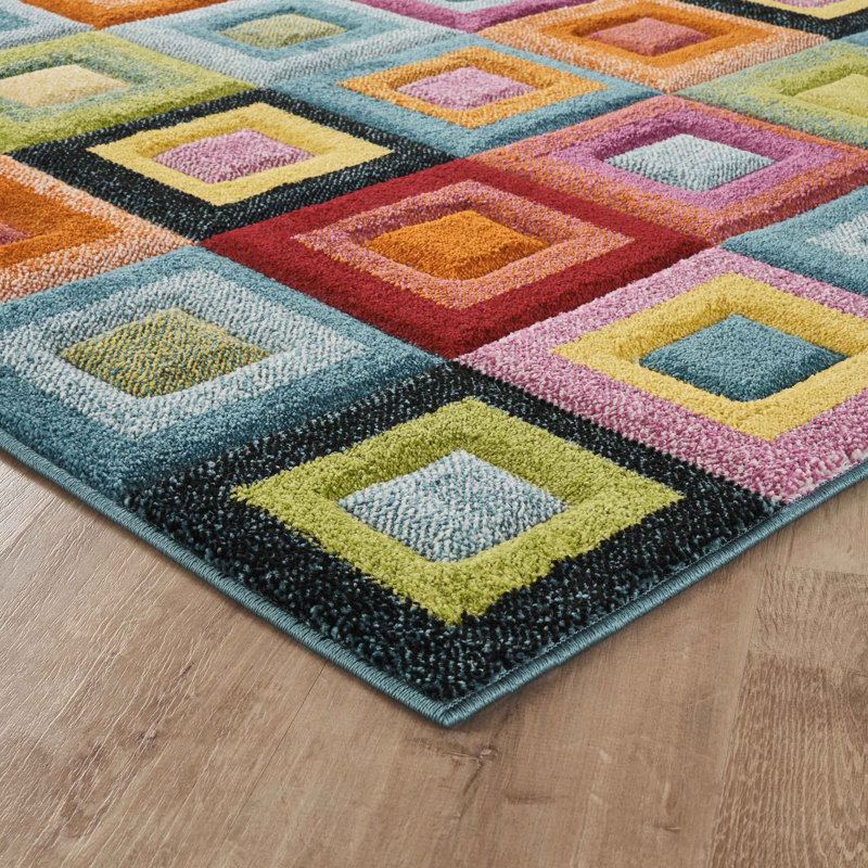 Cayne Geometric Shapes Area Rug, 60 x 220 cm (Runner)