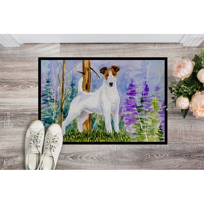 Tapis de porte d’intérieur anti-dérapant terrier jack olivier, Rectangle 2 pi x 3 pi