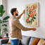 Roses in Coral and Cream Japandi - Wrapped Canvas-1881955400-1881955393