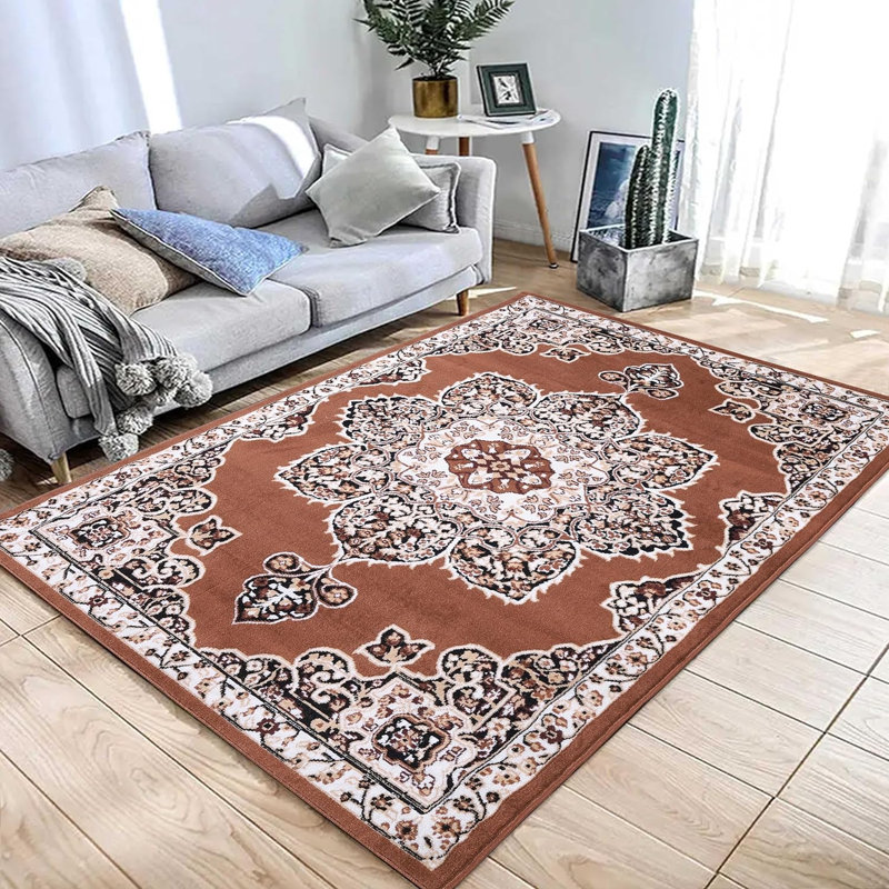 Woven Trends Modern Deklynn Area Rug with Classic Geometric Design, Rectangle 3'7 " x 5'6", Brown