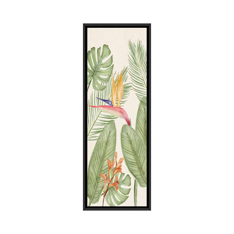Tropic Panel II - Wall Art Print - Framed Canvas, 36" H x 12" W, Framed Print without Mat, Black