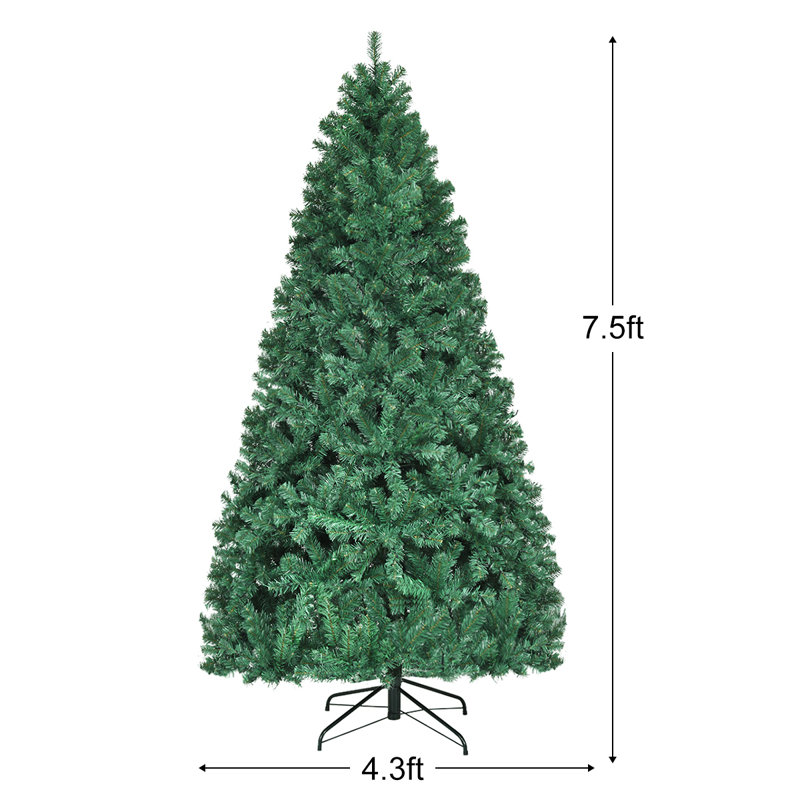 Green Pine Lighted Artificial Pine Christmas Tree, 7.5' H
