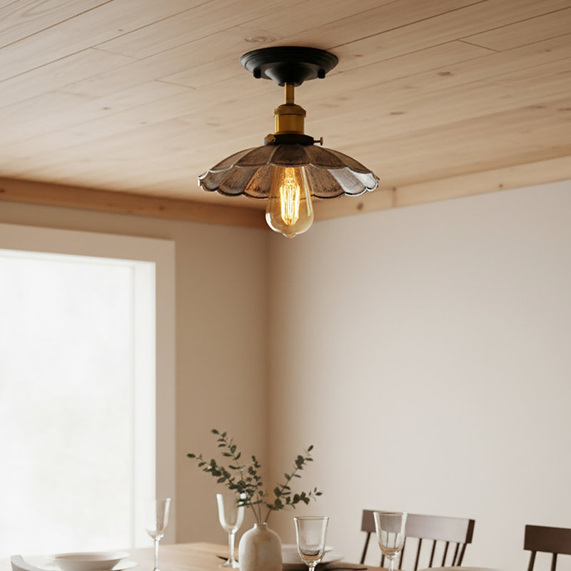Kurth Semi Flush Mount, Brushed Silver
